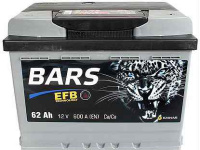 Аккумулятор BARS EFB 62 Ач о/п 6СТ-62.0 VL