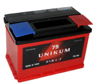 Аккумулятор UNIKUM 75 Ач о/п 6СТ-75.0 VL