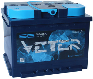Аккумулятор Veter 66 Ач 6СТ-66.1 VL