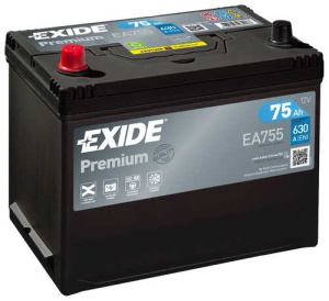 Аккумулятор EXIDE EA755 75Ah 630A
